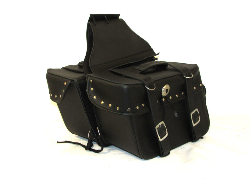 Saddlebag Studded Zip off With End Pocket and Concho Tapered Two Strap SAD574S-STURGIS MIDWEST INC.