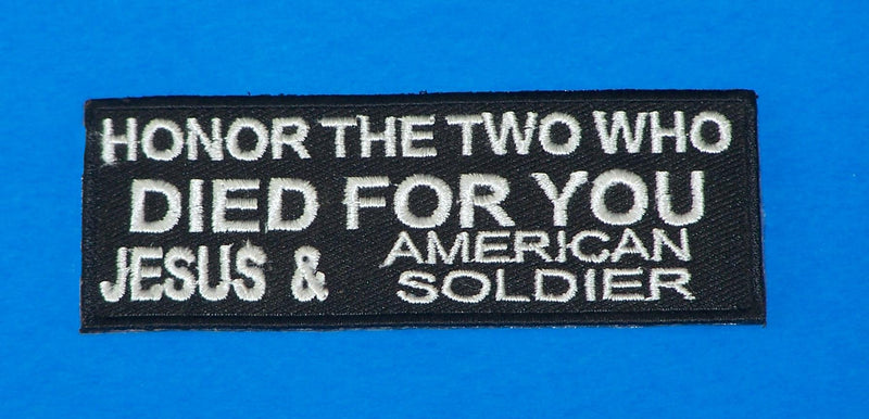 Honor The Two White on Black Small Iron on Patch for Biker Vest SB1063-STURGIS MIDWEST INC.