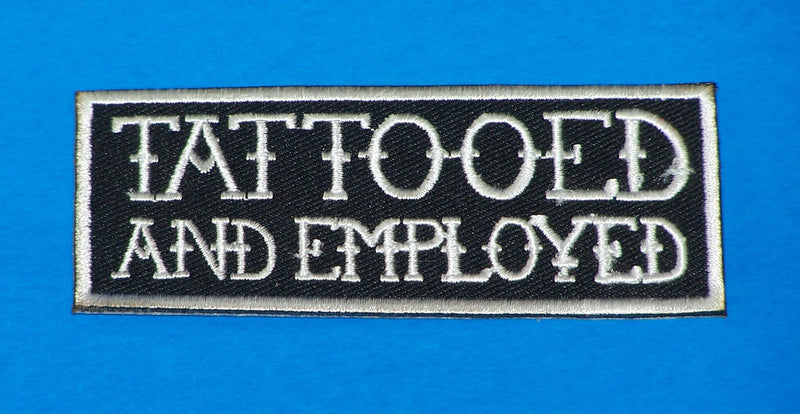 Tattooed White on Black Small Iron on Patch for Biker Vest SB1065-STURGIS MIDWEST INC.