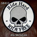 RIDE FREE RIDE HARD HALF SKULL PATCH FOR BIKER MOTORCYCLE JACKET VEST LARGE NEW-STURGIS MIDWEST INC.