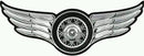 Motorcycle Biker Patch Winged Silver Wheel with Wings Small Size 5 x 2 inches-STURGIS MIDWEST INC.