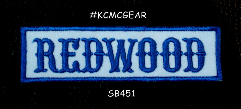 REDWOOD Blue on White Small Patch for Vest jacket SB451-STURGIS MIDWEST INC.
