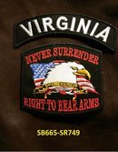 VIRGINIA and NEVER SURRENDER Smalls Set for Biker Vest-STURGIS MIDWEST INC.