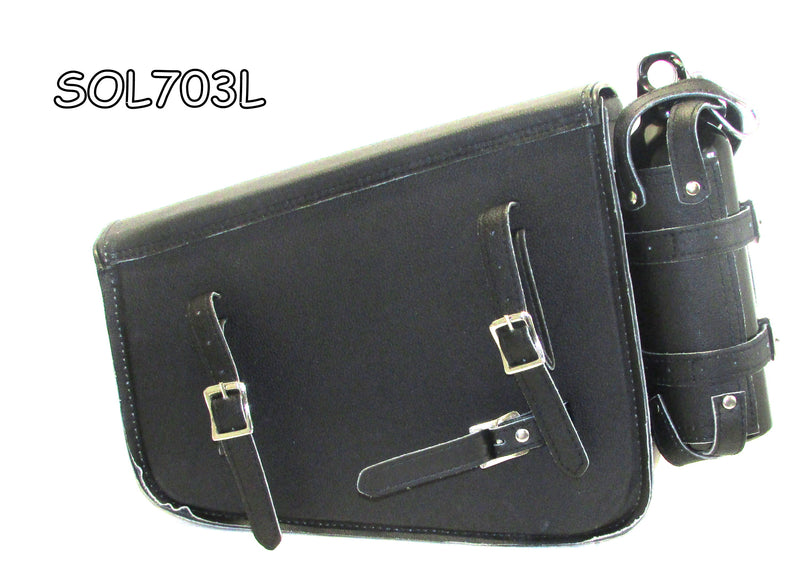 Two strap leather swing arm bag three adjustable strap mounting SOL703L-STURGIS MIDWEST INC.