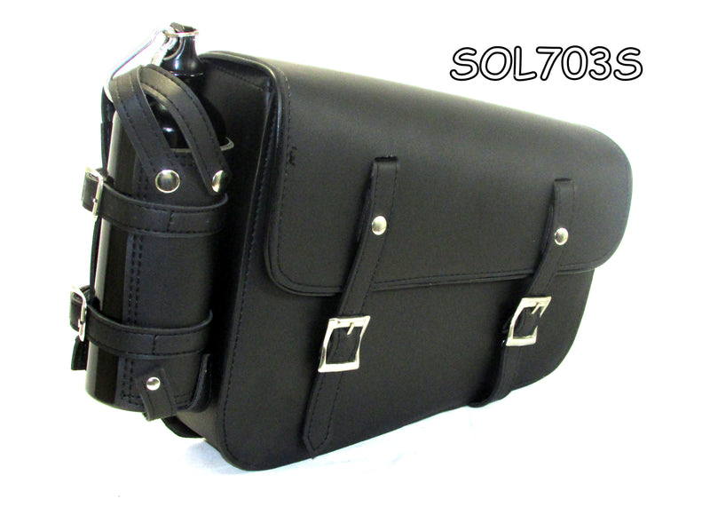 Two strap Synthetic leather swing arm bag three adjustable strap mounting SOL703S-STURGIS MIDWEST INC.