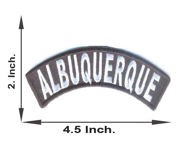 Albuquerque Rocker Patch Small Embroidered Motorcycle NEW Biker Vest Patch-STURGIS MIDWEST INC.