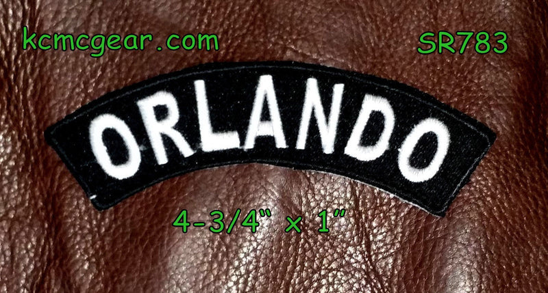 Embroidered Orlando Rocker Small Biker Patches for sleeve-STURGIS MIDWEST INC.