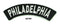 Philadelphia White on Black Small Rocker Iron on Patches for Biker Vest and Jacket-STURGIS MIDWEST INC.
