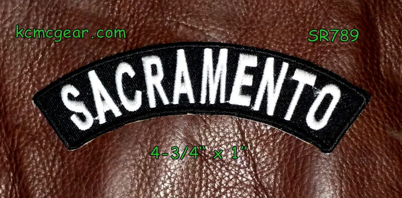 Sacramento Embroidered Rocker Small Biker Patches for sleeve-STURGIS MIDWEST INC.