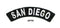 San Diego White on Black Small Rocker Iron on Patches for Biker Vest and Jacket-STURGIS MIDWEST INC.
