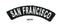 San Francisco White on Black Small Rocker Iron on Patches for Biker Vest and Jacket-STURGIS MIDWEST INC.