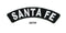Santa Fe White on Black Small Rocker Iron on Patches for Biker Vest and Jacket-STURGIS MIDWEST INC.
