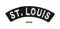 St. Louis White on Black Small Rocker Iron on Patches for Biker Vest and Jacket-STURGIS MIDWEST INC.