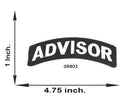 Advisor White on Black Small Rocker Iron on Patches for Biker Vest and Jacket-STURGIS MIDWEST INC.