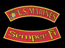 US MARINES CORPS SEMPER FI USMC MARINES ROCKERS PATCHES FOR VEST JACKET NEW-STURGIS MIDWEST INC.