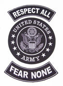 US ARMY RESPECT ALL FEAR NONE PATCHES SET FOR BIKER MOTORCYCLE VEST JACKET-STURGIS MIDWEST INC.