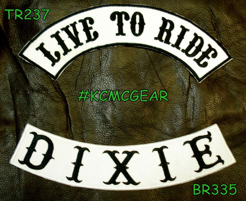 LIVE TO RIDE DIXIE Rocker Patches Set for Biker Vest TR237-BR335-STURGIS MIDWEST INC.
