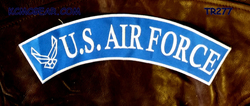 U.S. AIR FORCE White on Blue Top Rocker Patches for Vest jacket TR277-STURGIS MIDWEST INC.