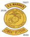 U.S Marines Combat Veteran Iron on Sew on Patches Set for Biker Jacket Vest