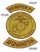 Semper Fi Afghanistan Iron on Sew on Patches Set for Biker Jacket Vest