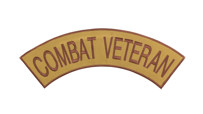 Combat Veteran Iron on Top Rocker Patch for Biker Vest Jacket TR380