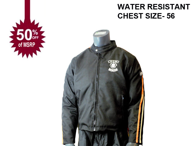 MOTORCYCLE WEATHER JACKET ORANGE ON BLACK LIVE TO RIDE CHEST SIZES 56-STURGIS MIDWEST INC.
