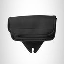 Motorcycle Windshield Bag Leather 1 Compartments Pocket Velcro Black