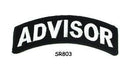 Advisor White on Black Small Rocker Patch Front for Biker Jacket Vest - STURGIS MIDWEST INC.