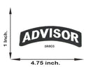 Advisor White on Black Small Rocker Patch Front for Biker Jacket Vest - STURGIS MIDWEST INC.