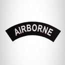 AIR BORNE White on Black Top Rocker Patch for Biker Vest Jacket TR340 - STURGIS MIDWEST INC.