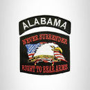 ALABAMA and NEVER SURRENDER Small Patches Set for Biker Vest - STURGIS MIDWEST INC.