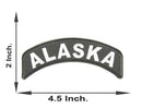 Alaska State White on Black Small Rocker Patch Front for Biker Jacket Vest - STURGIS MIDWEST INC.