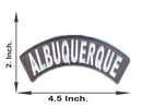 Albuquerque State White on Black Small Rocker Patch Front for Biker Jacket Vest - STURGIS MIDWEST INC.