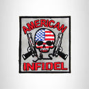 AMERICAN INFIDEL WITH SKULL Iron on Small Patch for Biker Vest SB892 - STURGIS MIDWEST INC.