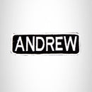 ANDREW White on Black Iron on Name Tag Patch for Biker Vest NB198 - STURGIS MIDWEST INC.