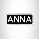 Anna White on Black Iron on Name Tag Patch for Biker Vest NB102 - STURGIS MIDWEST INC.