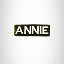 ANNIE White on Black Iron on Name Tag Patch for Biker Vest NB272 - STURGIS MIDWEST INC.