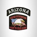 ARIZONA and NEVER SURRENDER Small Patches Set for Biker Vest - STURGIS MIDWEST INC.