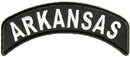 Arkansas State White on Black Small Rocker Patch Front for Biker Jacket Vest SR707 - STURGIS MIDWEST INC.