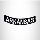 ARKANSAS White on Black Bottom Rocker Patch for Vest jacket BR399 - STURGIS MIDWEST INC.