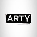 ARTY White on Black Iron on Name Tag Patch for Biker Vest NB200 - STURGIS MIDWEST INC.