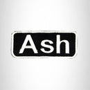 Ash White on Black Iron on Name Tag Patch for Biker Vest NB105 - STURGIS MIDWEST INC.