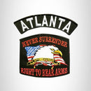 ATLANTA and NEVER SURRENDER Small Patches Set for Biker Vest - STURGIS MIDWEST INC.