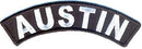 Austin State White on Black Small Rocker Patch Front for Biker Jacket Vest - STURGIS MIDWEST INC.