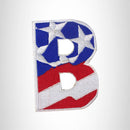 B Alphabet Letters of US Flag Iron on Small Patch for Biker Vest - STURGIS MIDWEST INC.