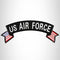 U.S Air Force White on Black Banner Iron on Top Rocker Patch for Biker Vest Jacket