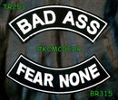 Bad Ass Fear None 2 Patches Set Sew on for Vest Jacket - STURGIS MIDWEST INC.