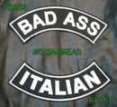 BAD ASS ITALIAN Rocker 2 Patches Set Sew on for Vest Jacket - STURGIS MIDWEST INC.