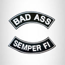 BAD ASS SEMPER FI Rocker 2 Patches Set Sew on for Vest Jacket - STURGIS MIDWEST INC.