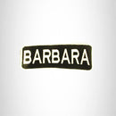 BARBARA White on Black Iron on Name Tag Patch for Biker Vest NB275 - STURGIS MIDWEST INC.